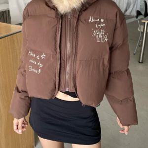 Double Zipper Short Cotton Jacket for Women - Spicy American-Style Warm Bread Coat with Niche Design
