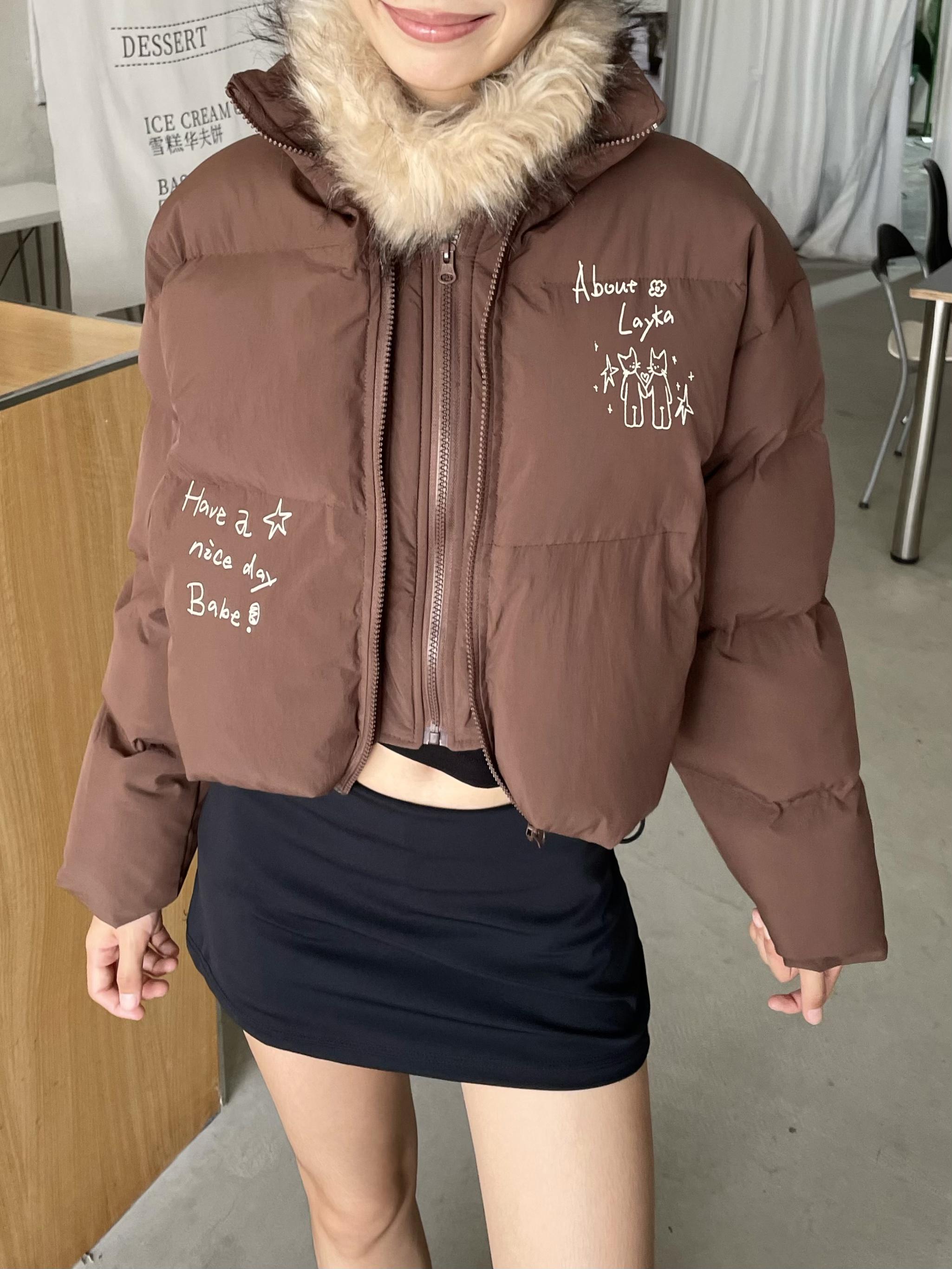 Double Zipper Short Cotton Jacket for Women - Spicy American-Style Warm Bread Coat with Niche Design