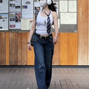 Dreamy Low-Waisted Wide-Leg Pants for Summer, Trendy Women's Fashion, Perfect for Hot Girls, Y2K Style, Comfortable & Chic