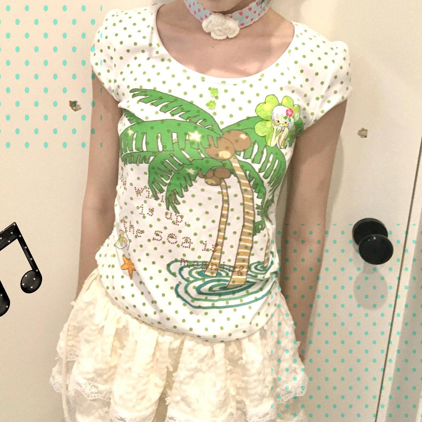 Eccentric Sweet Printed Short Sleeve T-shirt - Elegant Casual Slim-Fit Top for Women, Versatile Waist-Cinching Style