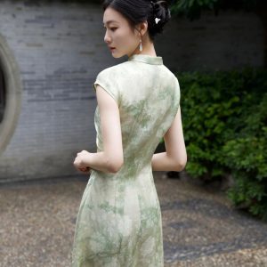Elegant Chinese-Style Silk Jacquard Sleeveless Dress for Women - Slimming Waist-Cinching Mid-Length Summer 2023 Fashion