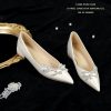 Elegant Flat Wedding Shoes for Brides - French Style Low-Heeled Loafers, Comfortable Everyday Wear, Chic Niche Design