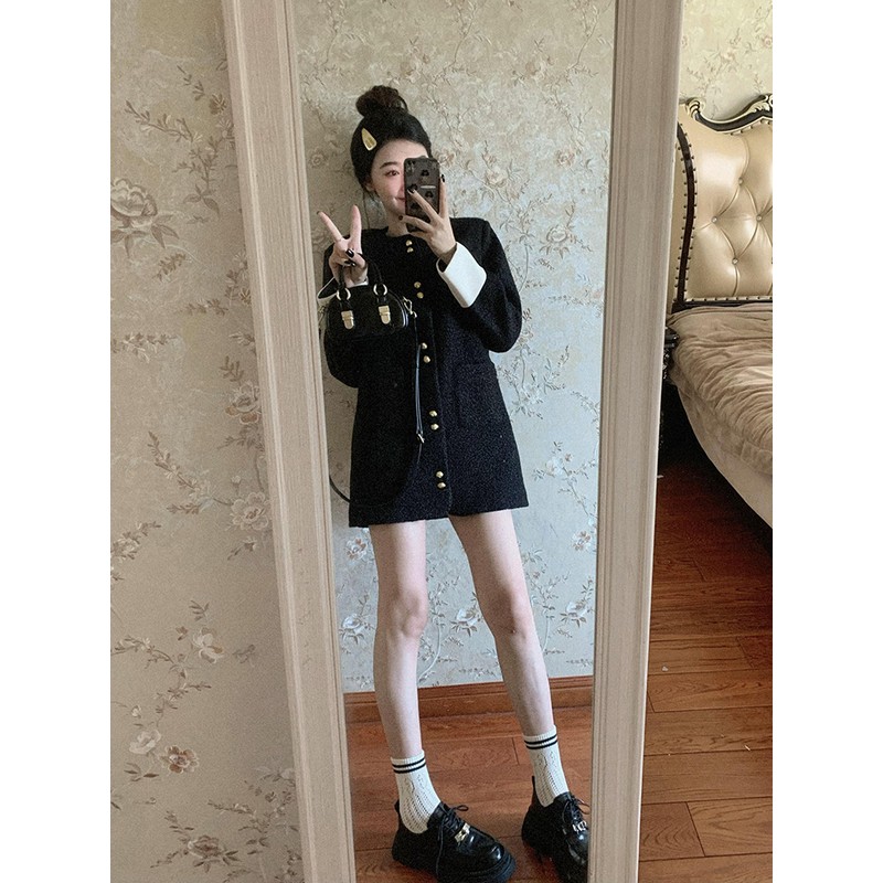 Elegant French-Style Mid-Length Woolen Coat for Women, Loose-Fitting Padded Winter Overcoat, Slimming Thick Outerwear