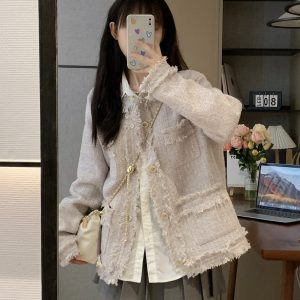 Elegant Purple Fragrance Wind Jacket for Women - Sweet Early Spring Style, High-Quality Lightweight Outerwear