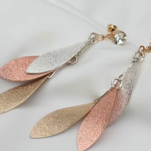 Elegant S925 Silver Leaf Earrings - Three-Color Dangling Ear Accessories for Light Luxury Versatile Style