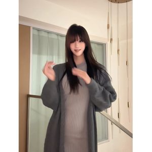 Elegant Sexy Bodycon Cheongsam Dress with Button Detail - National Style Knitted Hot Girl Short Skirt