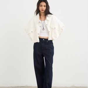 Elegant White Heavy Cotton-Linen Short Jacket for Women - 2025 New Casual Korean Style Versatile Top