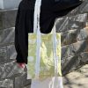 Embroidered Hollow Large Capacity Tote Bag in Fresh Light Green - Stylish Shoulder Bag for Everyday Use
