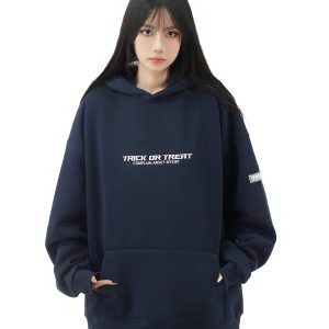 Embroidered Letter Heavy Spring Hoodie - Loose Fit Versatile Sweatshirt for Women - High Street Fashion Trend