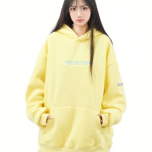 Embroidered Letter Heavy Spring Hoodie - Loose Fit Versatile Sweatshirt for Women - High Street Fashion Trend