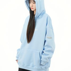 Embroidered Letter Heavy Spring Hoodie - Loose Fit Versatile Sweatshirt for Women - High Street Fashion Trend