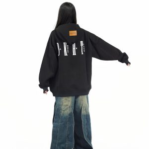 Embroidered Letter Hoodie for Men & Women, Loose Fit Heavyweight Sweatshirt, Trendy American & Chinese Style, Versatile Autumn Fashion