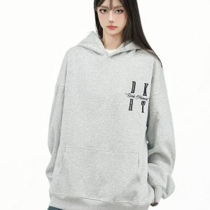 Embroidered Letter Hoodie for Men & Women, Loose Fit Heavyweight Sweatshirt, Trendy American & Chinese Style, Versatile Autumn Fashion
