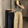 Embroidered Linen Wide-Leg Pants for Women - Summer Loose Fit Sycamore Style, Sun-Protective, Petite-Friendly, Trendy Fashion