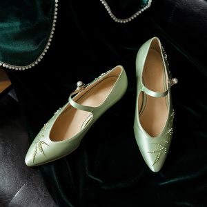Embroidered Mary Jane Mid-Heel Shoes for Brides - National Style, Perfect for Qipao, Comfortable Daily Wear, Elegant Wedding Footwear