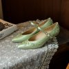 Embroidered Mary Jane Mid-Heel Shoes for Brides - National Style, Perfect for Qipao, Comfortable Daily Wear, Elegant Wedding Footwear