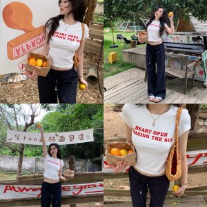 Energy Slogan T-Shirt with Flocking Print - Good Vibes Graphic Tee for Positive Energy, Trendy Streetwear Style