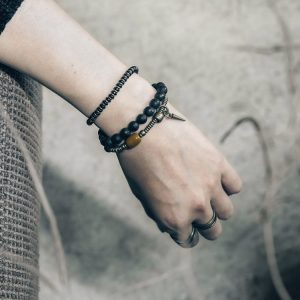 Ethnic Style Matte Black Agate Bracelet for Women - Multi-Layer Beaded Jewelry, Boho Chic Accessory