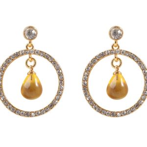 Exaggerated Drop Earrings for Women, Diamond-Studded Circular Design, Korean Style, Versatile High-End Elegant Accessories