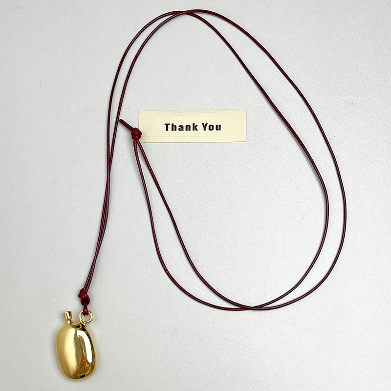 Exquisite Black Leather Cord Long Necklace with Wine Bottle Pendant for Women – Modern 2024 Fashion Sweater Chain