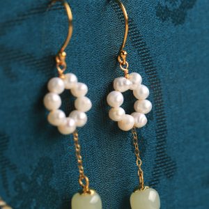Exquisite Long Tassel Freshwater Pearl Earrings in Pure Silver - High-End Ancient Style Jewelry for Women
