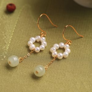 Exquisite Long Tassel Freshwater Pearl Earrings in Pure Silver - High-End Ancient Style Jewelry for Women