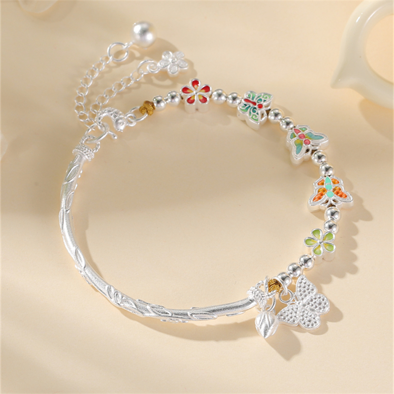 Exquisite Sterling Silver Butterfly Half Bracelet for Women - Classy High-End Jewelry Ornament