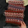 Fair Isle Red Jacquard Wool Scarf for Women, Thickened Neck Warmer for Autumn & Winter, Cozy High-End Fashion Accessory