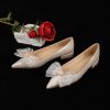 Fairy Style Wedding Shoes for Brides - Comfortable Bow-Detail Princess Flats, Plus Size Options for Daily Wear and Bridesmaids