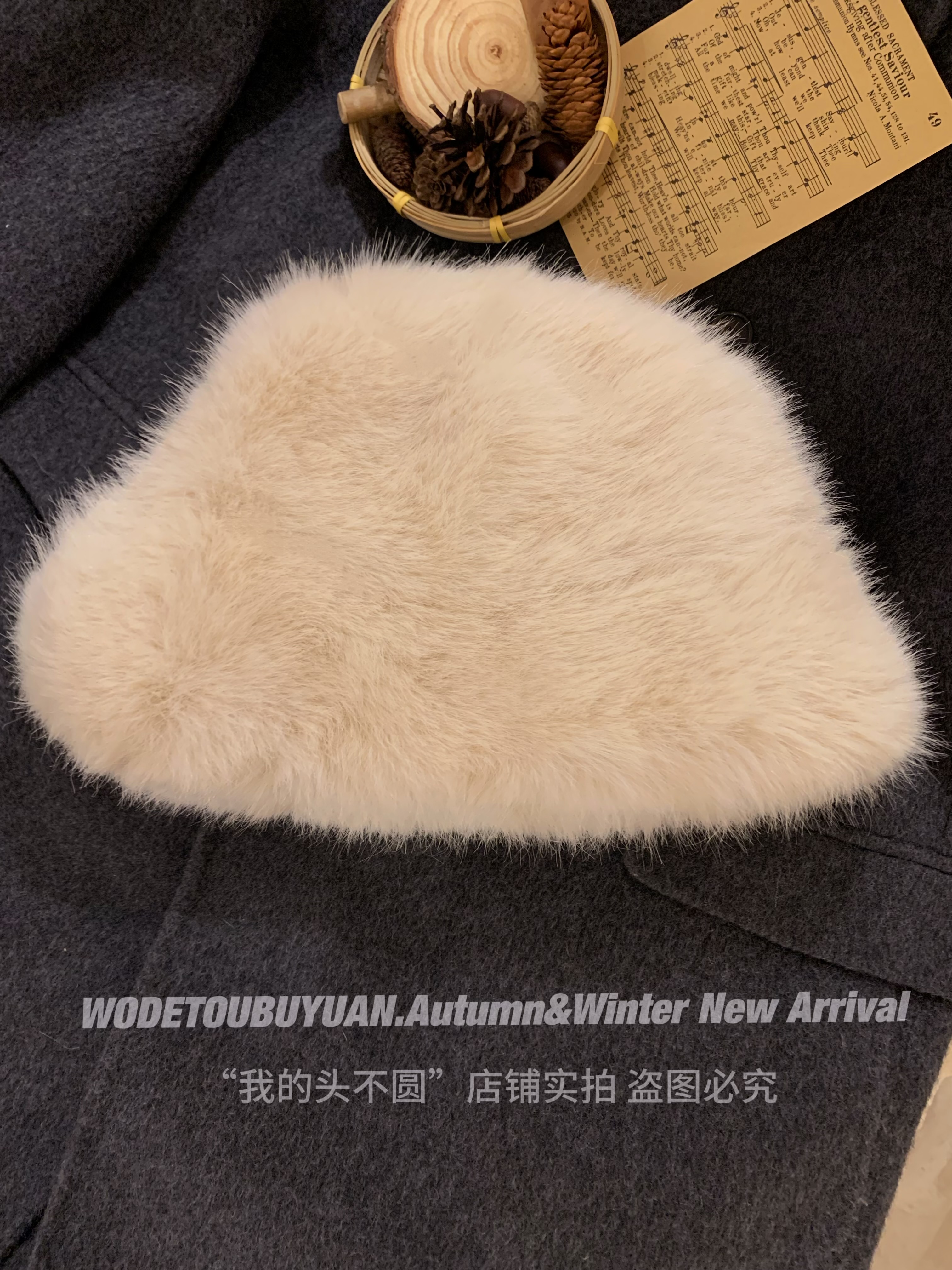 Faux Fur Mink Fisherman Hat for Women - Autumn Winter Plush Lei Feng Style, Face-Slimming Design, Trendy Streetwear Accessory
