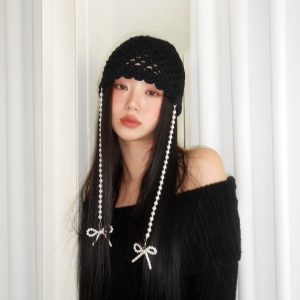 Floral Hollow Out Cap with Bow for Women - Versatile Face-Framing Small Hat for Spring and Autumn, Cute Y2K Style