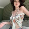 Floral Sexy Top for Women - Perfect for Beach Photography, Travel, and Vacation - Trendy Design for Summer Outfits