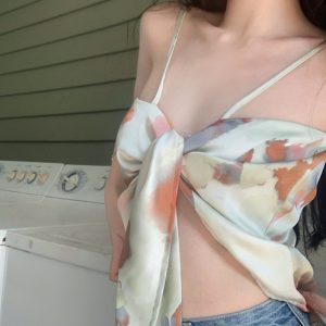 Floral Sexy Top for Women - Perfect for Beach Photography, Travel, and Vacation - Trendy Design for Summer Outfits