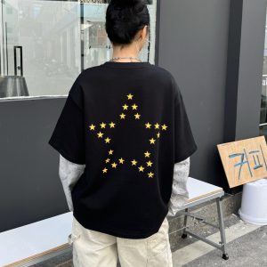 Floral Spliced Long Sleeve T-Shirt - Vintage-Inspired Loose Round Neck Top for 90s Street Style & Y2K Fashion