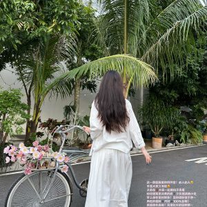 Floral Vacation Style Four-Piece Set in French White - Trendy Summer Outfit for Girls, Perfect for 90s and Y2K Inspired Looks