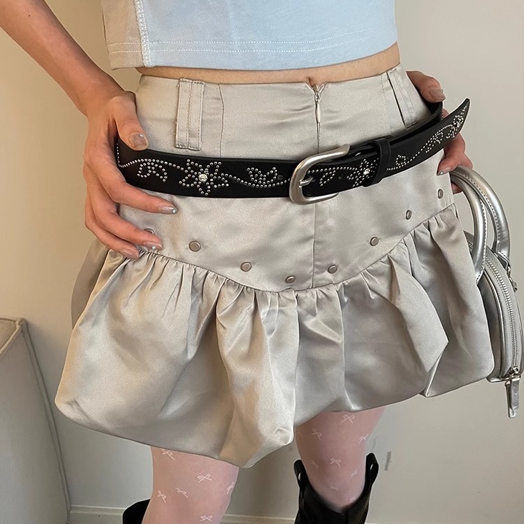 Flower Rivet Inlaid Belt for Women - Versatile Korean Style Denim Pants Accessory