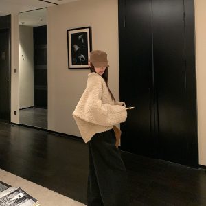 Foggy Aesthetic Old Money Thickened Casual Pants for Women - Loose Straight Wide-Leg Long Trousers for Spring and Winter Fashion