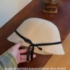 French Hepburn Style Bow Tie Bucket Hat for Women - High-Quality Felt, Autumn/Winter Fashion Accessory