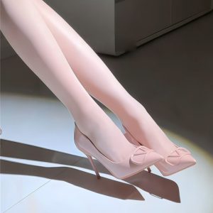 French Pointed Toe High Heels for Women - 2024 Spring/Summer Elegant Thin Heel Patent Leather Celebrity Style Shoes