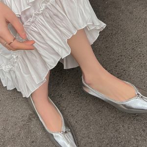 French Square-Toe Chunky Heel Boat Shoes - Soft Comfortable Genuine Leather Spring Autumn 2025 Niche Design Grandma Style