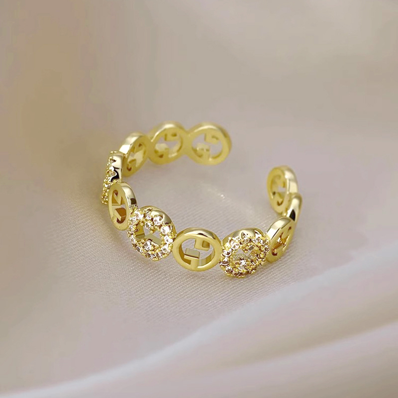 French-Style Minimalist Zircon Circle Open Ring for Women - 2025 High-End Versatile Temperament Finger Accessory