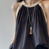 French-Style Round Neck Pleated Sleeveless Top and Shorts Set for Women - Casual Summer 2025 Two-Piece Outfit
