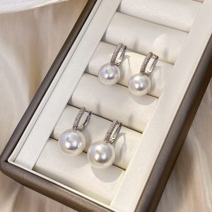 French-Style S925 Pure Silver Pearl Ear Clips for Women - 2025 High-End Luxury Earrings, Small Brand Design