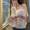 French Style Sexy Camellia Neck Knitted Top for Women - Fashionable Slim Fit, Unique Design, Distinctive Look