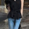 French-Style V-Neck Tie-Back Vest Shirt for Women - 2025 Summer High-End Sleeveless Top in Chic Fashion