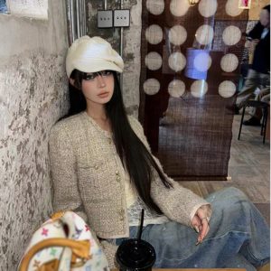 French Vintage Design Short Jacket for Women - Trendy Small Fragrant Wind Cardigan, Chic Layering Piece