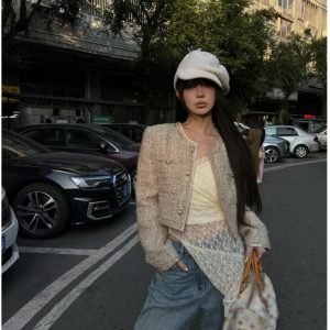 French Vintage Design Short Jacket for Women - Trendy Small Fragrant Wind Cardigan, Chic Layering Piece