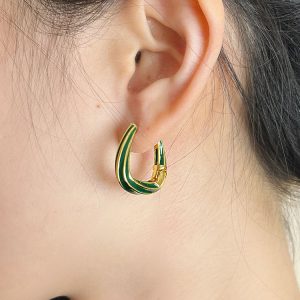 French Vintage Melard Enamel Drip Glaze High-End Ear Clip Earrings - Unique Elegant Design for Women, Timeless Chic Accessory