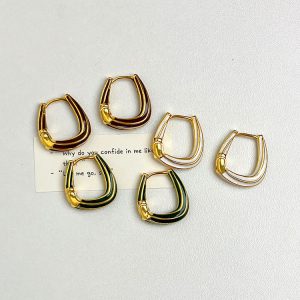 French Vintage Melard Enamel Drip Glaze High-End Ear Clip Earrings - Unique Elegant Design for Women, Timeless Chic Accessory