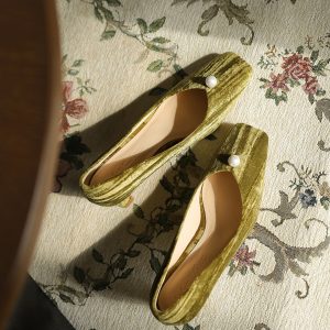 French Vintage Square Toe Chunky Heel Women's Shoes - Versatile High-End Qipao Style for Comfort & Elegance